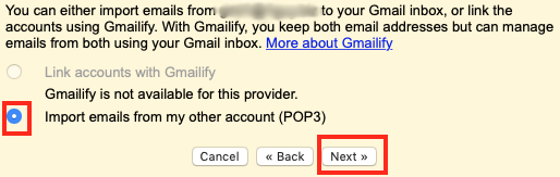 Import emails from my other account