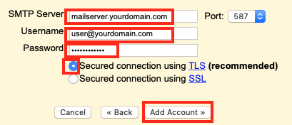 fill in your SMTP Server details