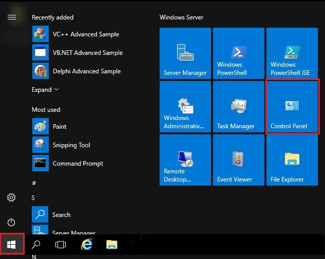 open-iis-control-panel